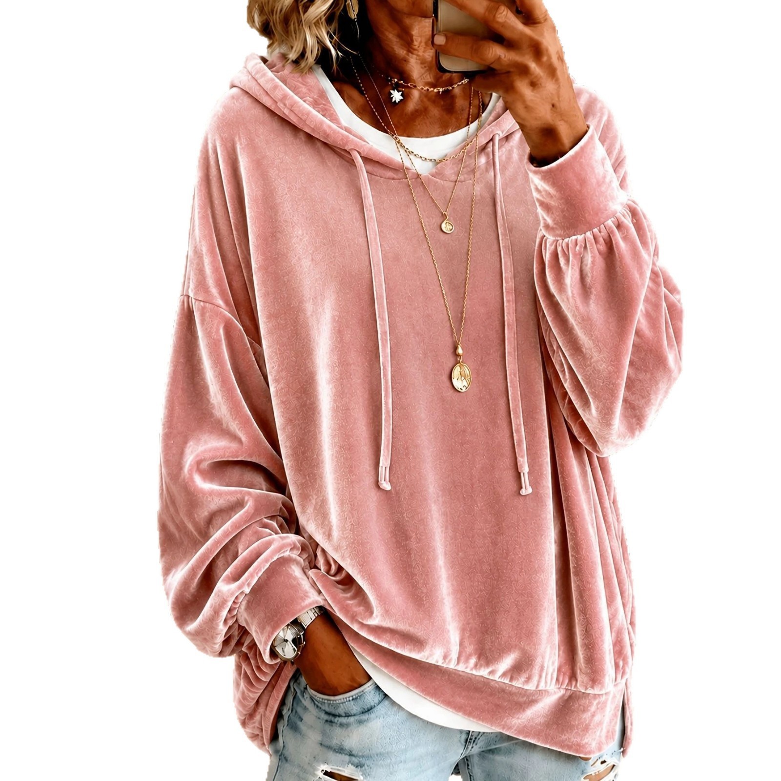 Dames Fleece Hoodie met Lange  - Winter Clothing Drawing recensie en prijs