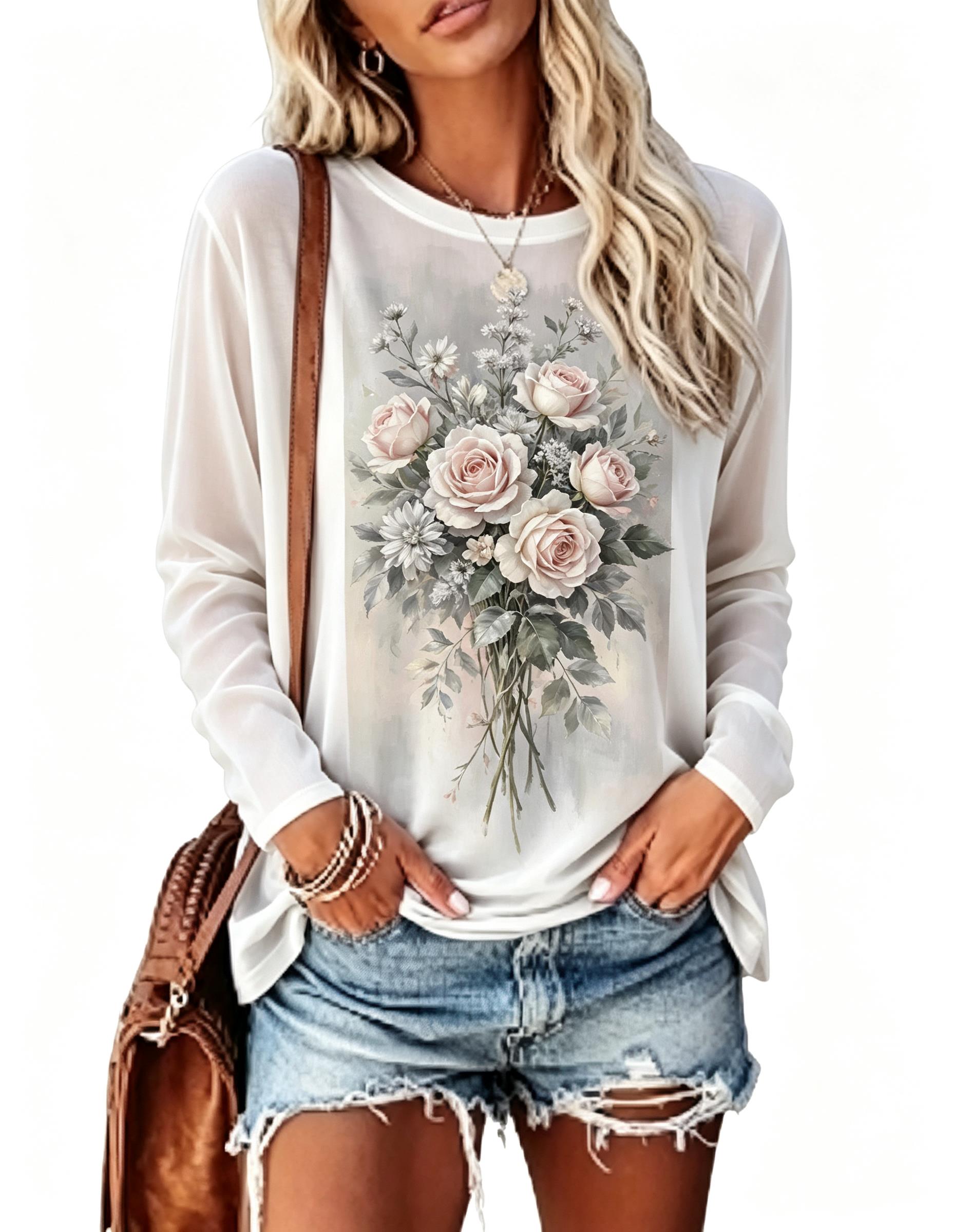 Dames T-shirt met lange mouwen - Winter Clothing For Women recensie en prijs