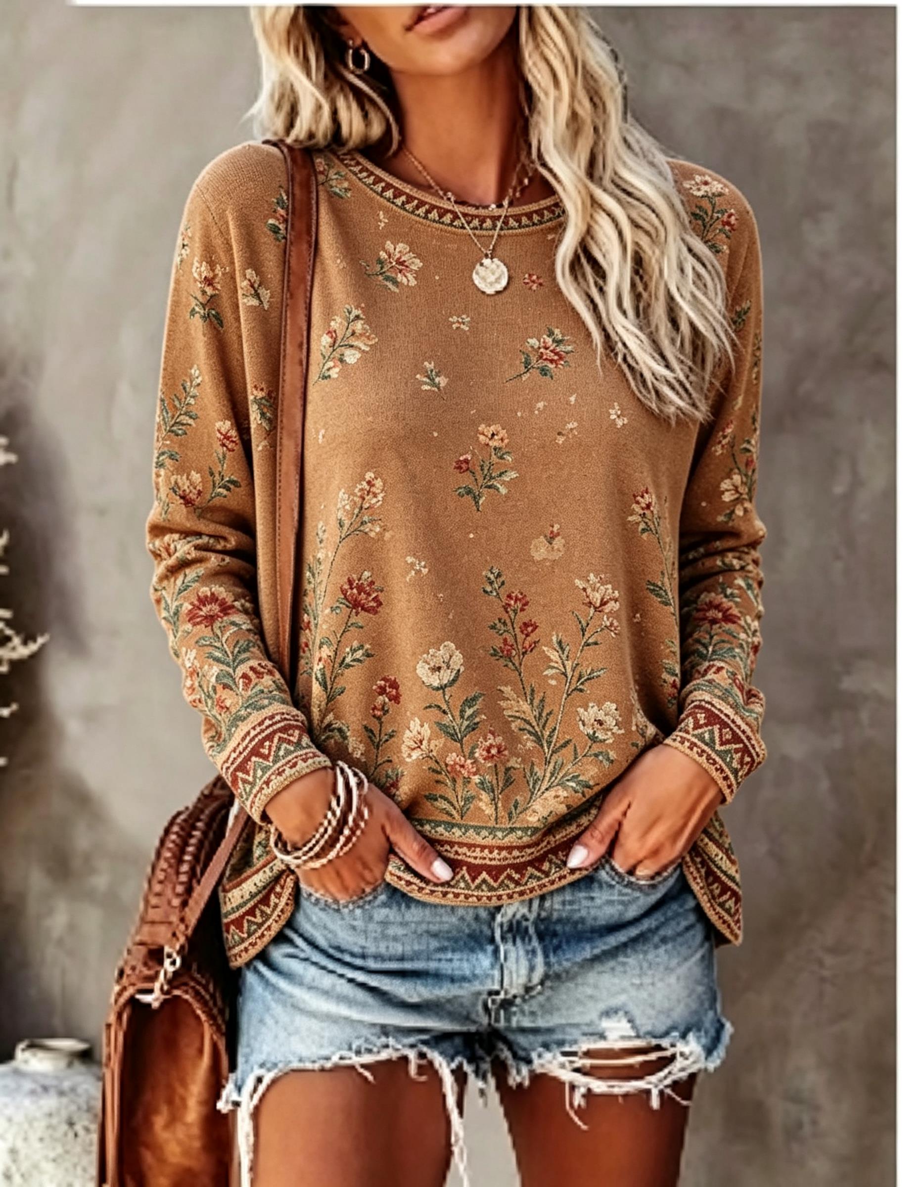 Dames T-shirt met ronde hals e - Winter Clothing For Women recensie en prijs