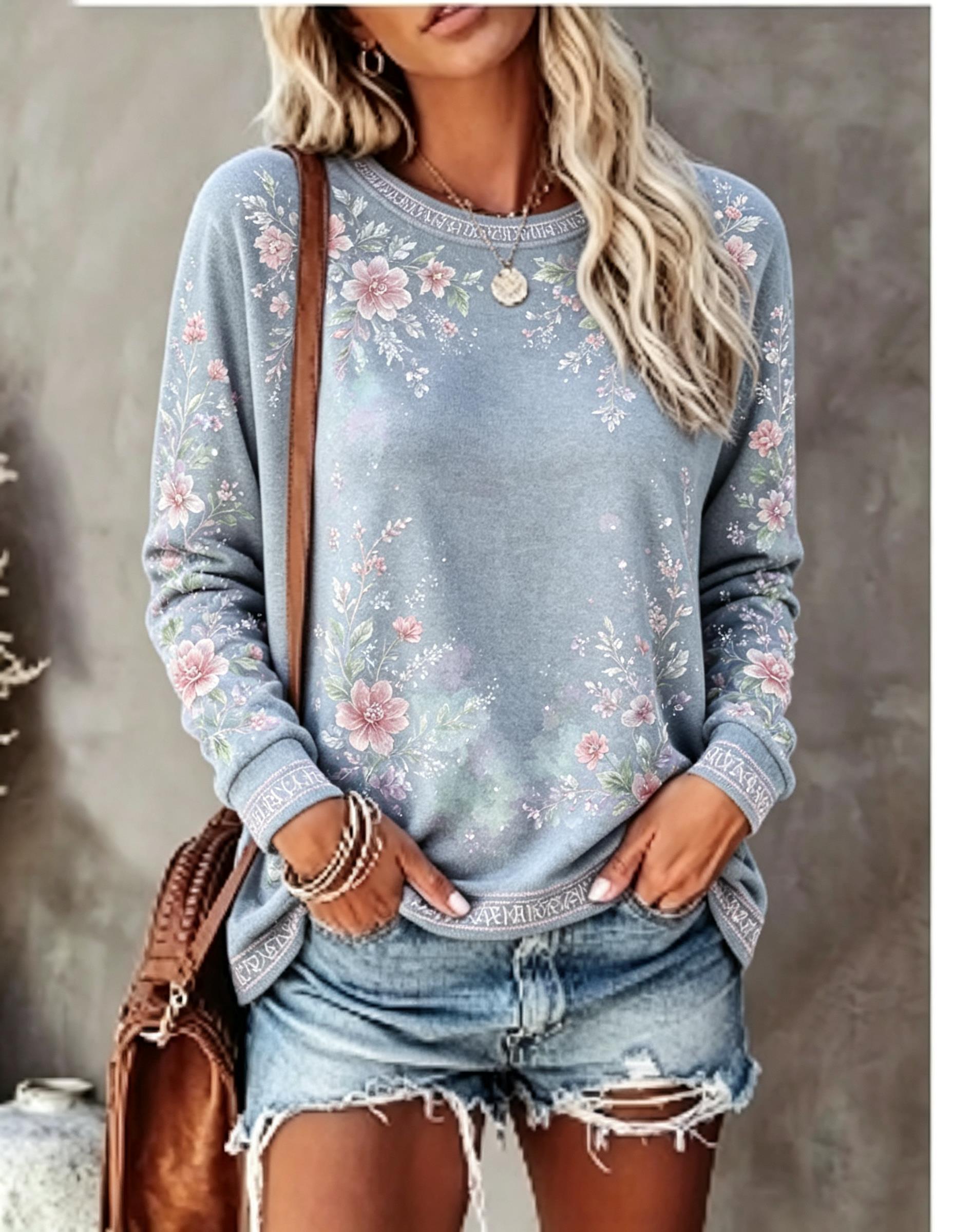 Dames T-shirt met ronde hals e - Winter Clothing For Women recensie en prijs