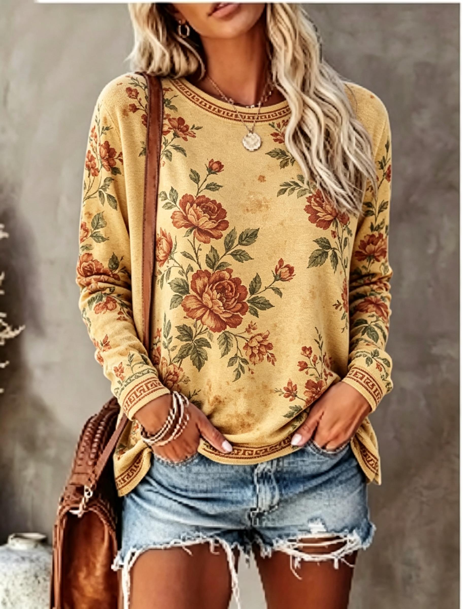 Dames T-shirt met ronde hals e - Winter Clothing For Women recensie en prijs