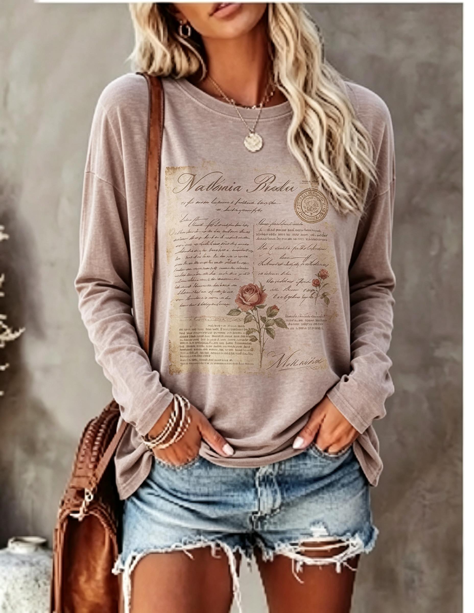 Dames T-shirt met lange mouwen - Winter Clothing For Women recensie en prijs
